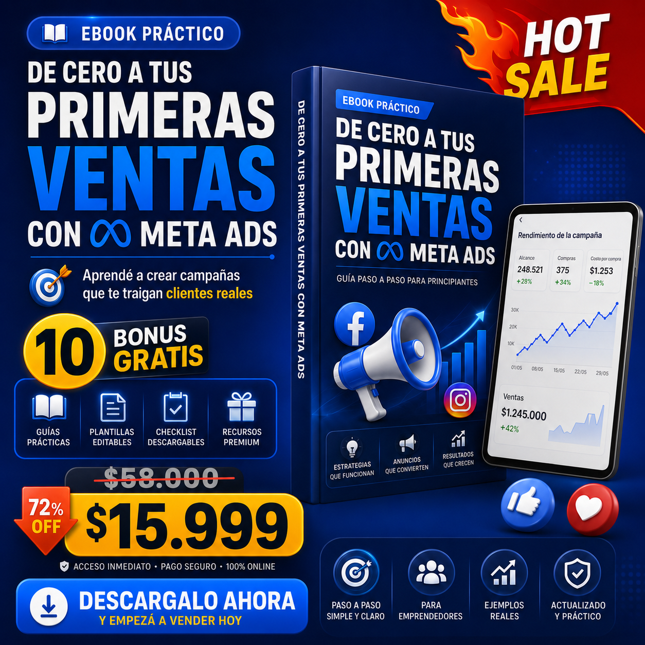 De Cero a Tus Primeras Ventas con Meta Ads — Ebook + 10 Bonus