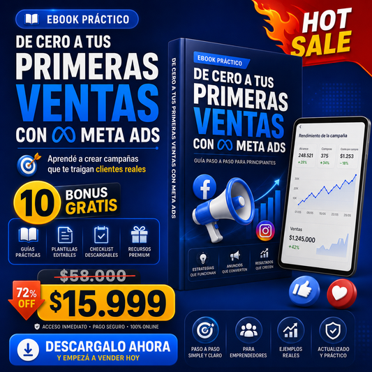 De Cero a Tus Primeras Ventas con Meta Ads — Ebook + 10 Bonus